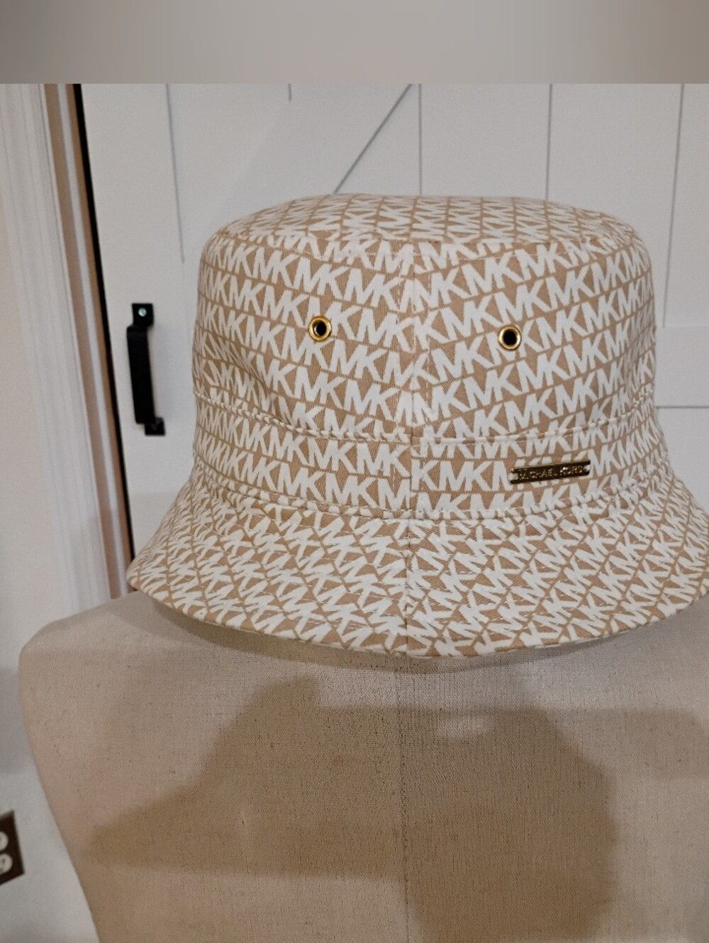 Michael Kors Beige Logo Bucket Hat - Women's Fashion Accessory